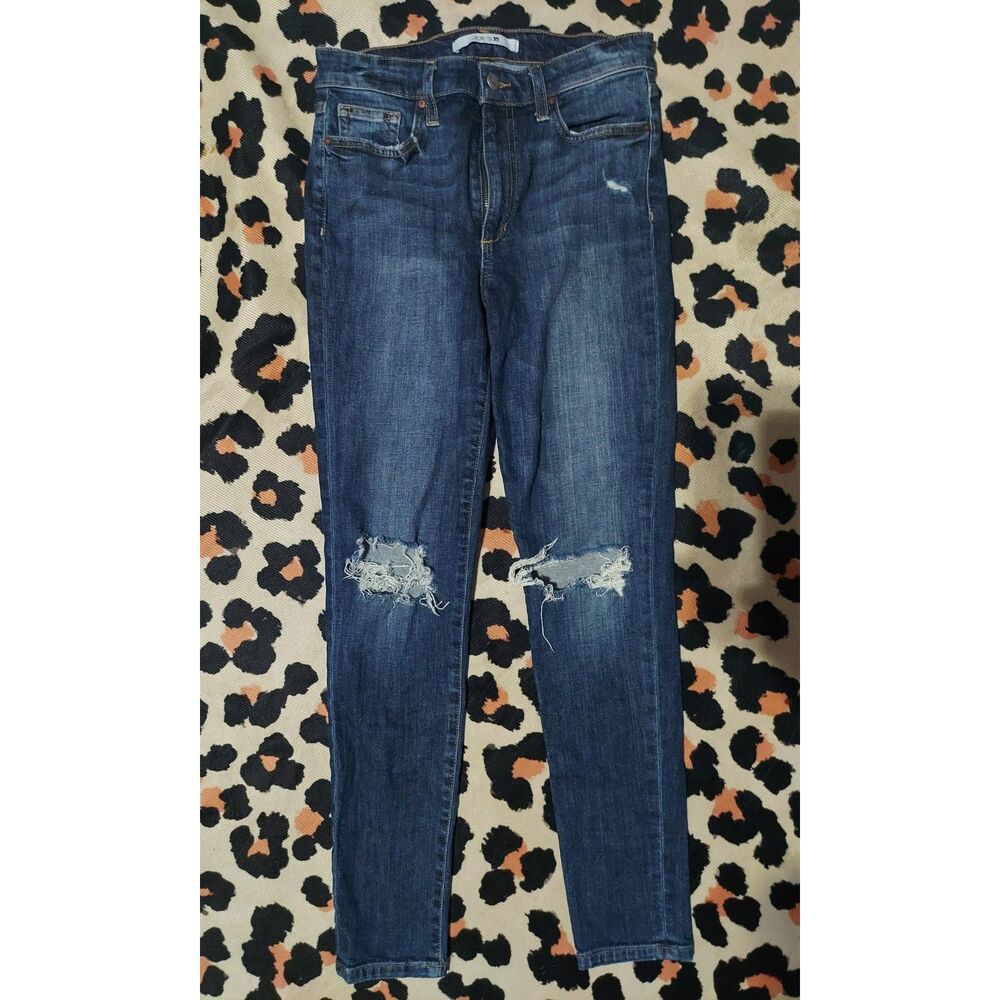 Joe's Jeans High Rise Dark Wash Sz 27W 28Inseam Skinny Distressed